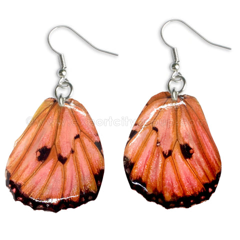 Real Butterfly Wings Jewelry Earring - WG03 Dyed Pink