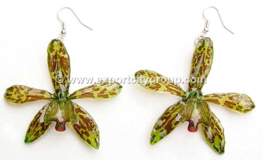 Tiger CAT Tiger Orchid Jewelry Earring (Green)