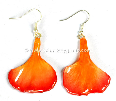 Carnation Flower Jewelry Earring (Orange)