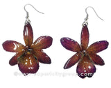 Cattleya Mini Orchid Jewelry Earring (Purple Brown)
