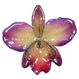 Cattleya Sakura Medium Orchid Jewelry Pendant (Purple)