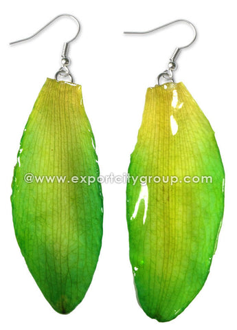 Cattleya Orchid Jewelry SEPAL Petal Earring (Green)