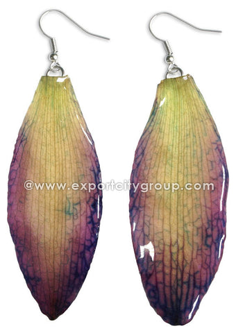 Cattleya Orchid Jewelry SEPAL Petal Earring (Purple)