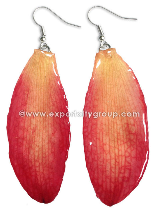 Cattleya Orchid Jewelry SEPAL Petal Earring (Red)