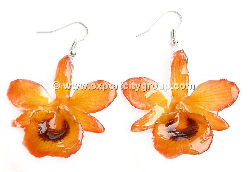 Chrysotoxum "Dendrobium" Orchid Jewelry Earring (Yellow)
