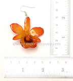 Chrysotoxum "Dendrobium" Orchid Jewelry Earring (Red)
