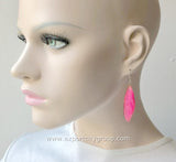 Real Cicadas Insect Wings Earring (Pink)
