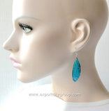 Real Cicadas Insect Wings Earring (Turquoise)
