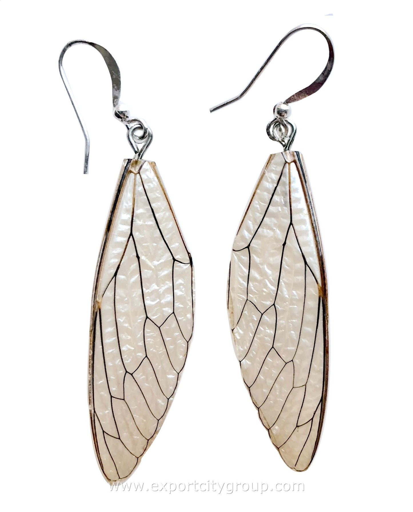 Real Cicadas Insect Wings Earring (White Silvery)