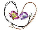 Diamond "Dendrobium" Orchid Jewelry pendant (Navy Blue)