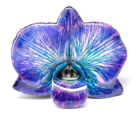 Diamond "Dendrobium" Orchid Jewelry pendant (Blue Marble)
