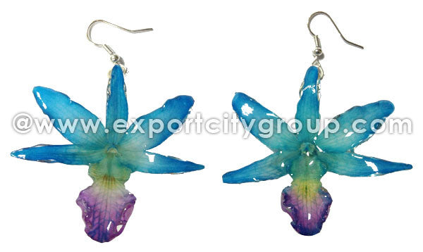 Draconis "Dendrobium" Orchid Earring (Blue Turquoise)