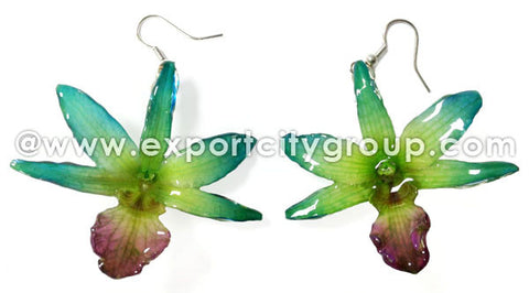Draconis "Dendrobium" Orchid Earring (Green)