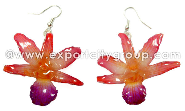Draconis "Dendrobium" Orchid Earring (Red)