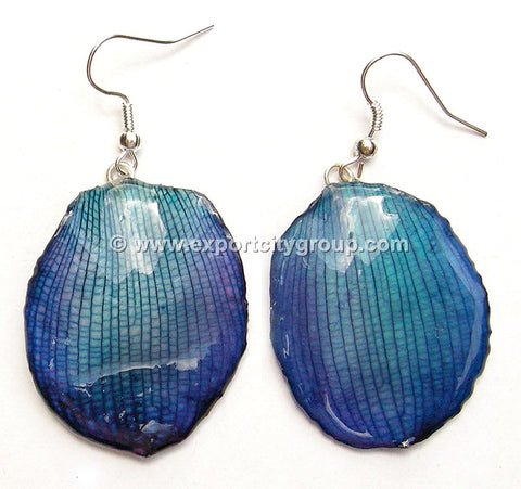 CTO (Custom Order) Lotus Real Flower Jewelry Earring (Navy Blue)