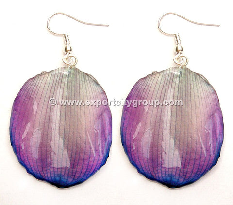 CTO (Custom Order) Lotus Real Flower Jewelry Earring (Purple)