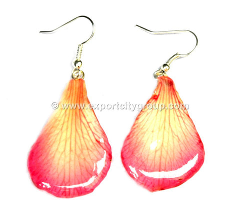Lucy "Dendrobium" Orchid Petal Earring (Yellow Pink)