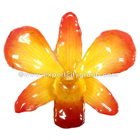 Lucy "Dendrobium" Orchid Pendant (Yellow / Red)