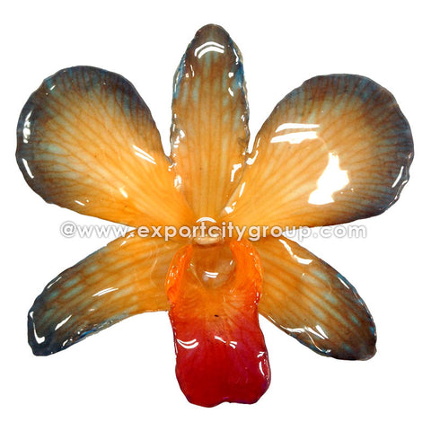 Lucy "Dendrobium" Orchid Pendant (Orange 2 Tone)