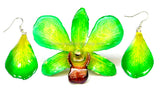 Lucy "Dendrobium" Orchid Pendant (Green/Blue)