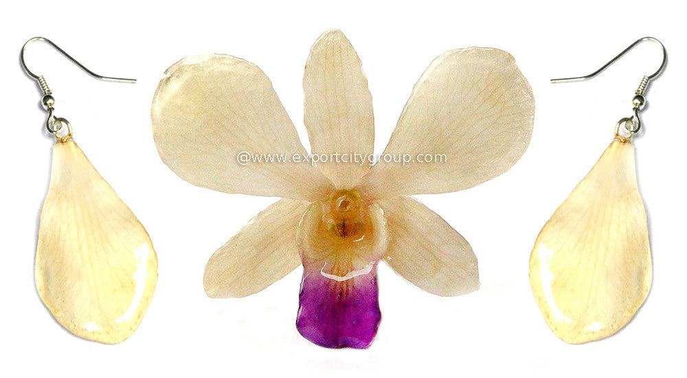 Lucy "Dendrobium" Orchid Pendant (Purple / Orange)