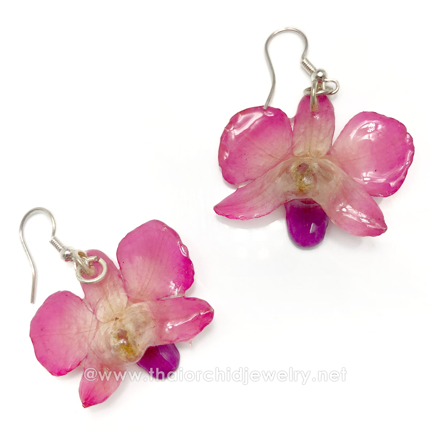 Mini "Diamond" Dendrobium Orchid Earring (Pink)