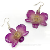 Mini "Diamond" Dendrobium Orchid Earring (Purple)