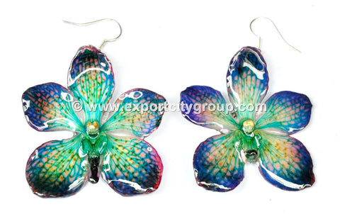 Mokara Orchid Jewelry Earring (Blue Turquoise)
