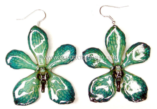 Mokara Orchid Jewelry Earring (Green Turquoise)