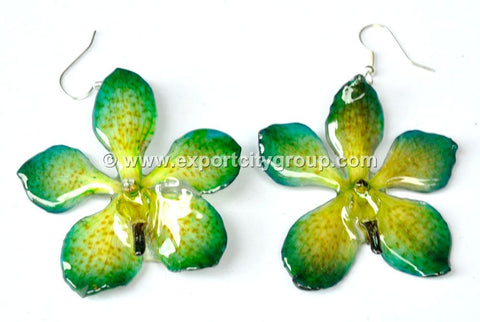 Mokara Orchid Jewelry Earring (Green Yellow)