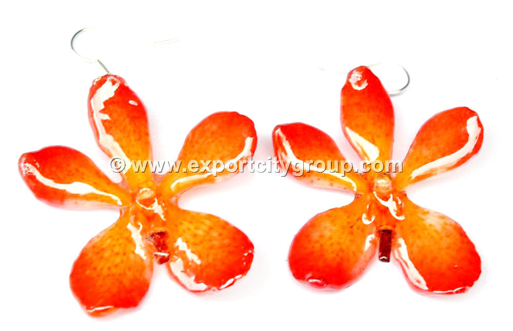 Mokara Orchid Jewelry Earring (Orange)