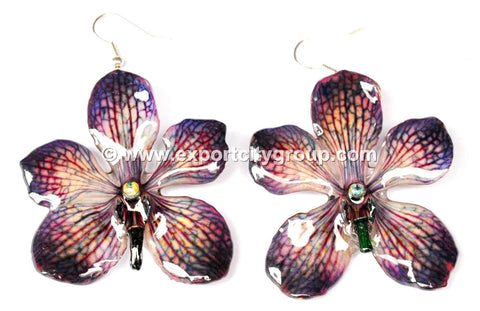 Mokara Orchid Jewelry Earring (Purple)