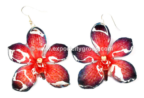 Mokara Orchid Jewelry Earring (Red 2Tone)