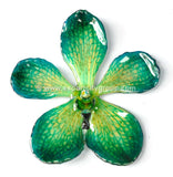 Mokara Orchid Jewelry Pendant (Green Blue)