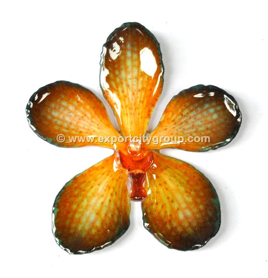 Mokara Orchid Jewelry Pendant (Orange 2 Tone)