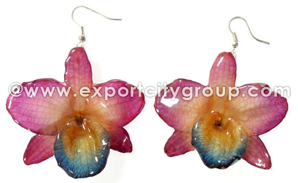 Nobile "Dendrobium" Orchid Jewelry Earring (Purple)