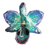 Nobile "Dendrobium" Orchid Jewelry Pendant (Navy Blue)