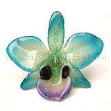Nobile "Dendrobium" Orchid Jewelry Pendant (Blue)