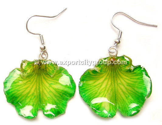 Oncidium Orchid Jewelry Earring "Short" (Green)
