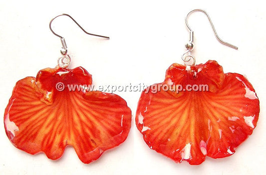 Oncidium Orchid Jewelry Earring "Short" (Red)