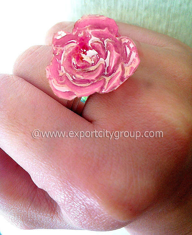 ROSE Real Flower Jewelry Ring (Pink)