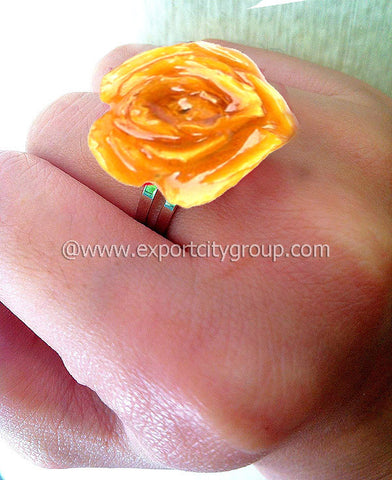 ROSE Real Flower Jewelry Ring (Yellow)