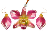 Sonia "Dendrobium" Orchid Pendant (Purple Yellow)