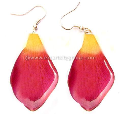 Sonia "Dendrobium" Orchid Petal Earring (Purple Yellow)