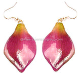 Sonia "Dendrobium" Orchid Petal Earring (Purple Fuchsia Green)