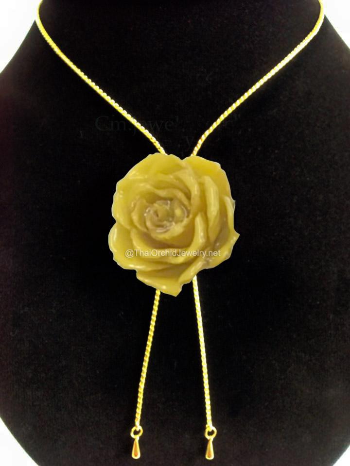 Yellow Real Flower Jewelry 3D ROSE in RESIN PENDANT or LOOSE PIECE