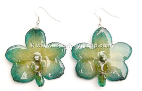 Vanda CANDY Orchid Jewelry Earring (Green Jade)