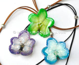 Vanda Orchid Jewelry Pendant (Green Purple)