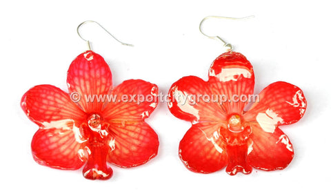 Vanda Orchid Jewelry Earring (Red)